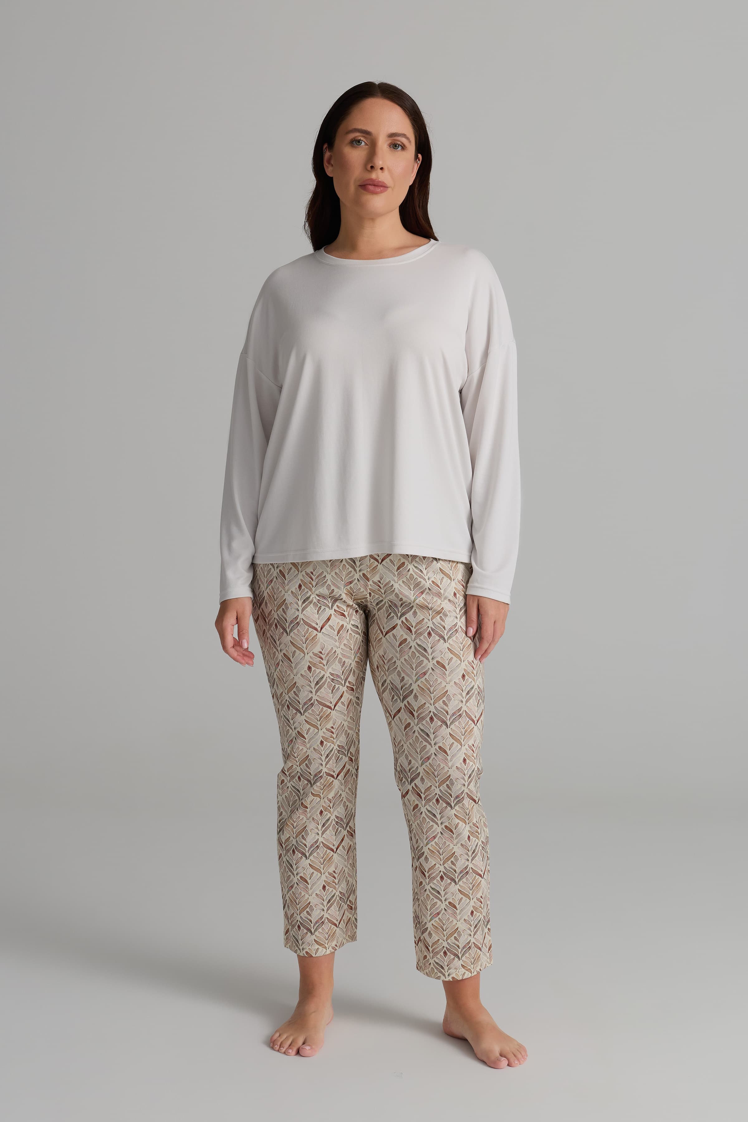 Women's Neutral Viscose Pajama Set — view 1