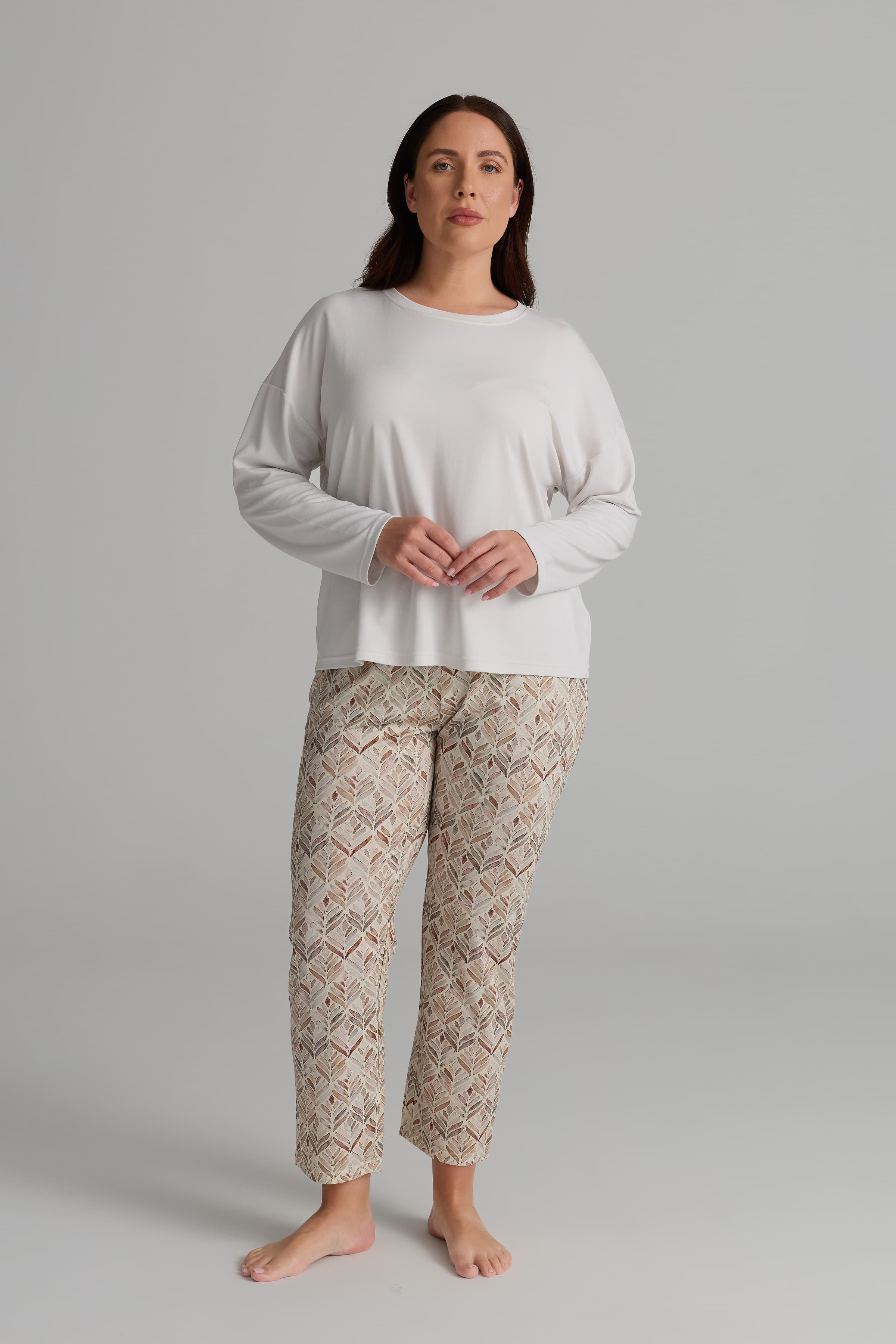 Women's Neutral Viscose Pajama Set — view 2