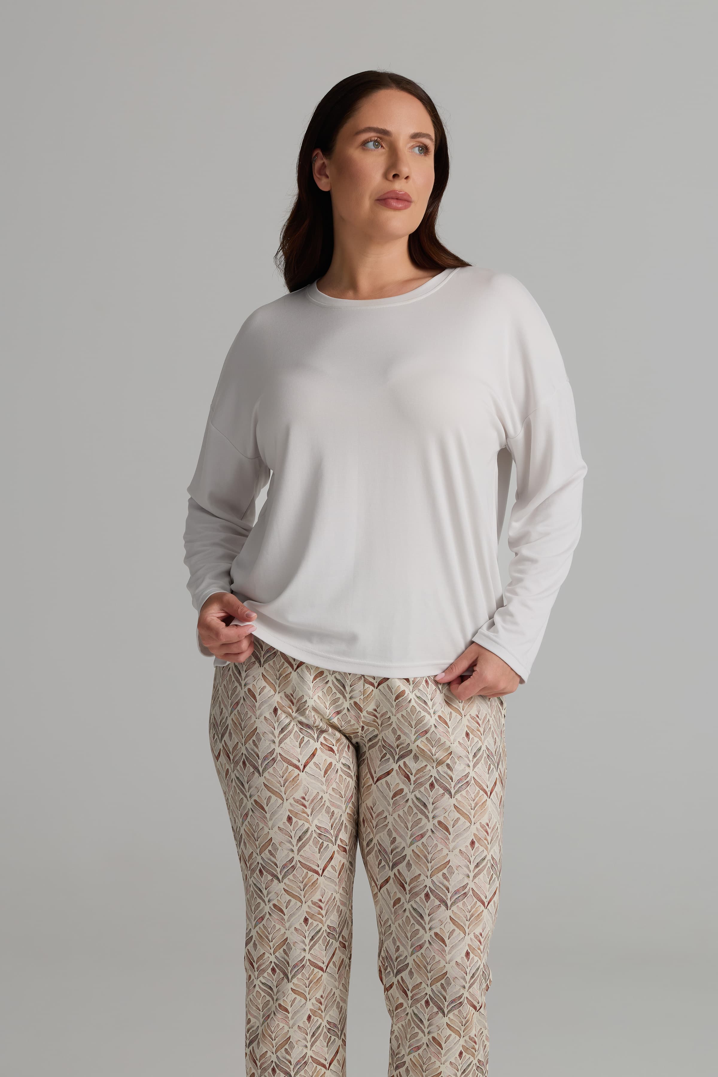 Women's Neutral Viscose Pajama Set — view 3
