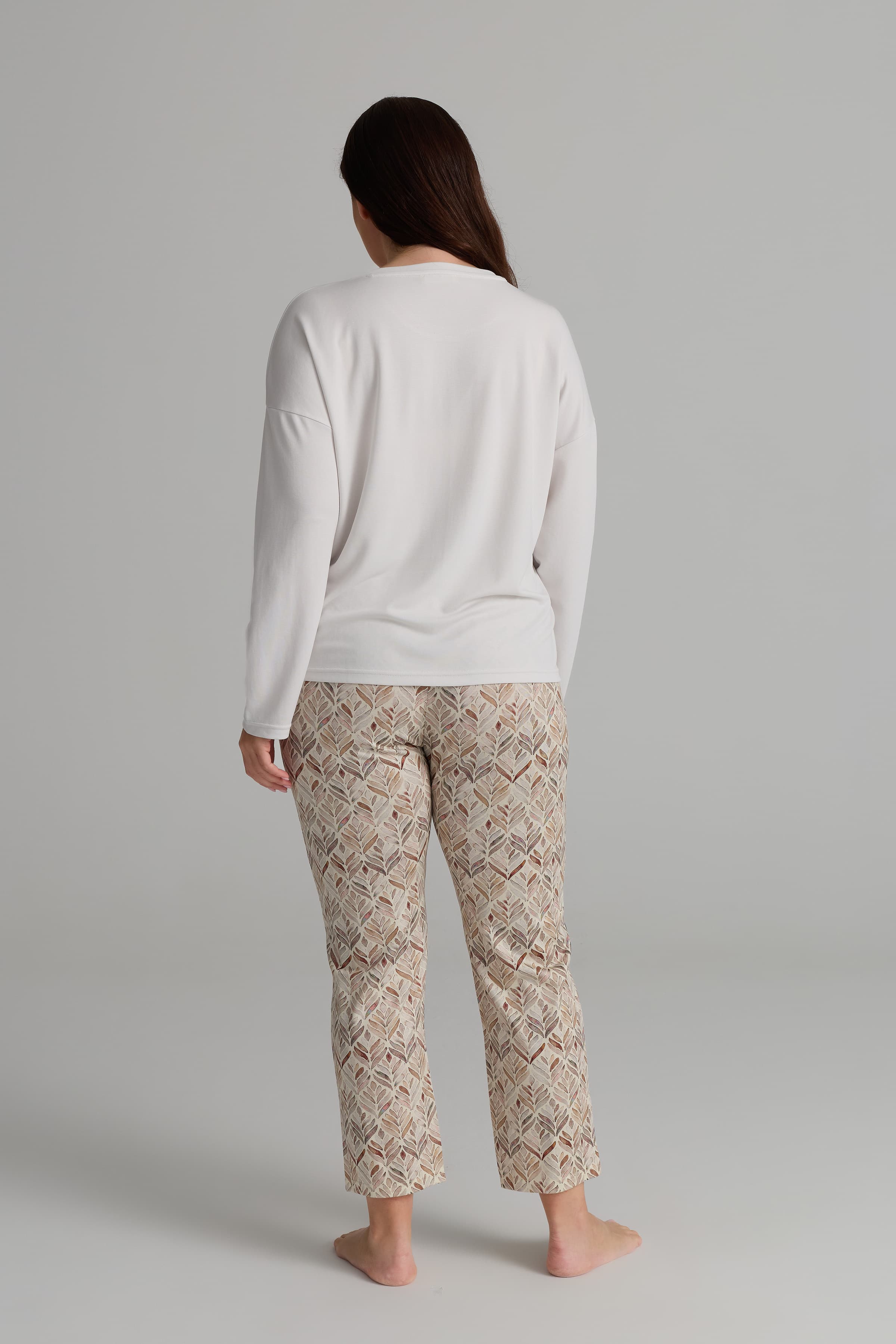 Women's Neutral Viscose Pajama Set — view 4