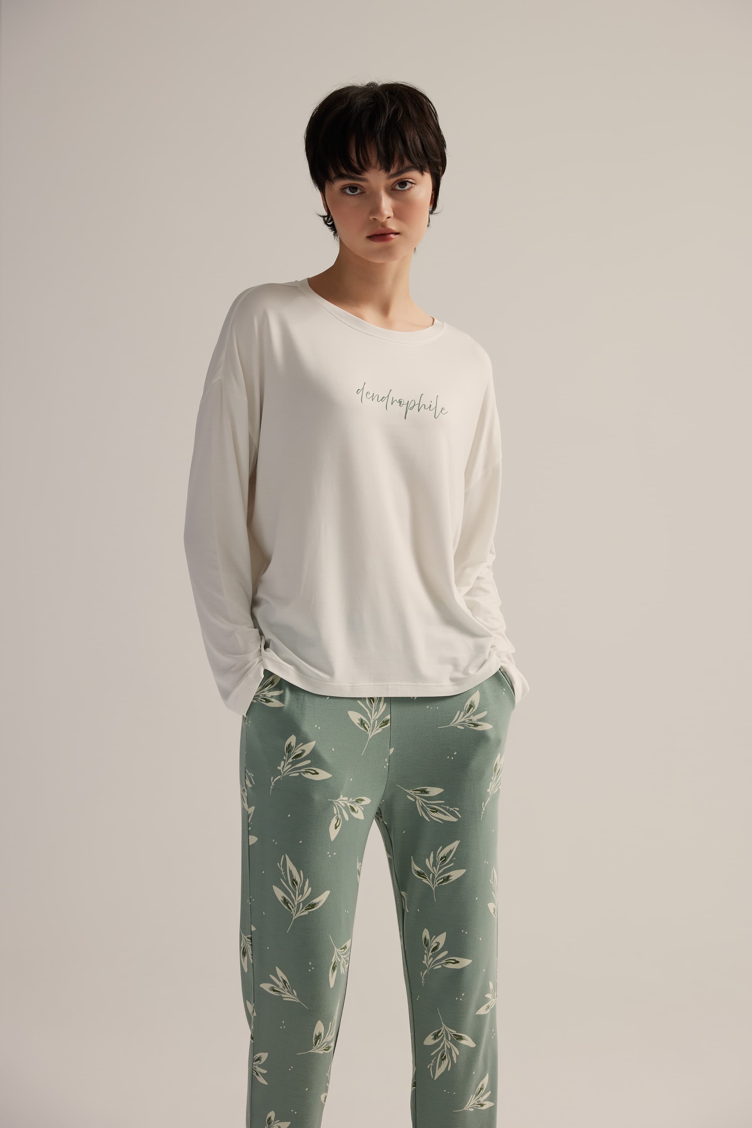 Women's Ecru Viscose Pajama Top — view 1