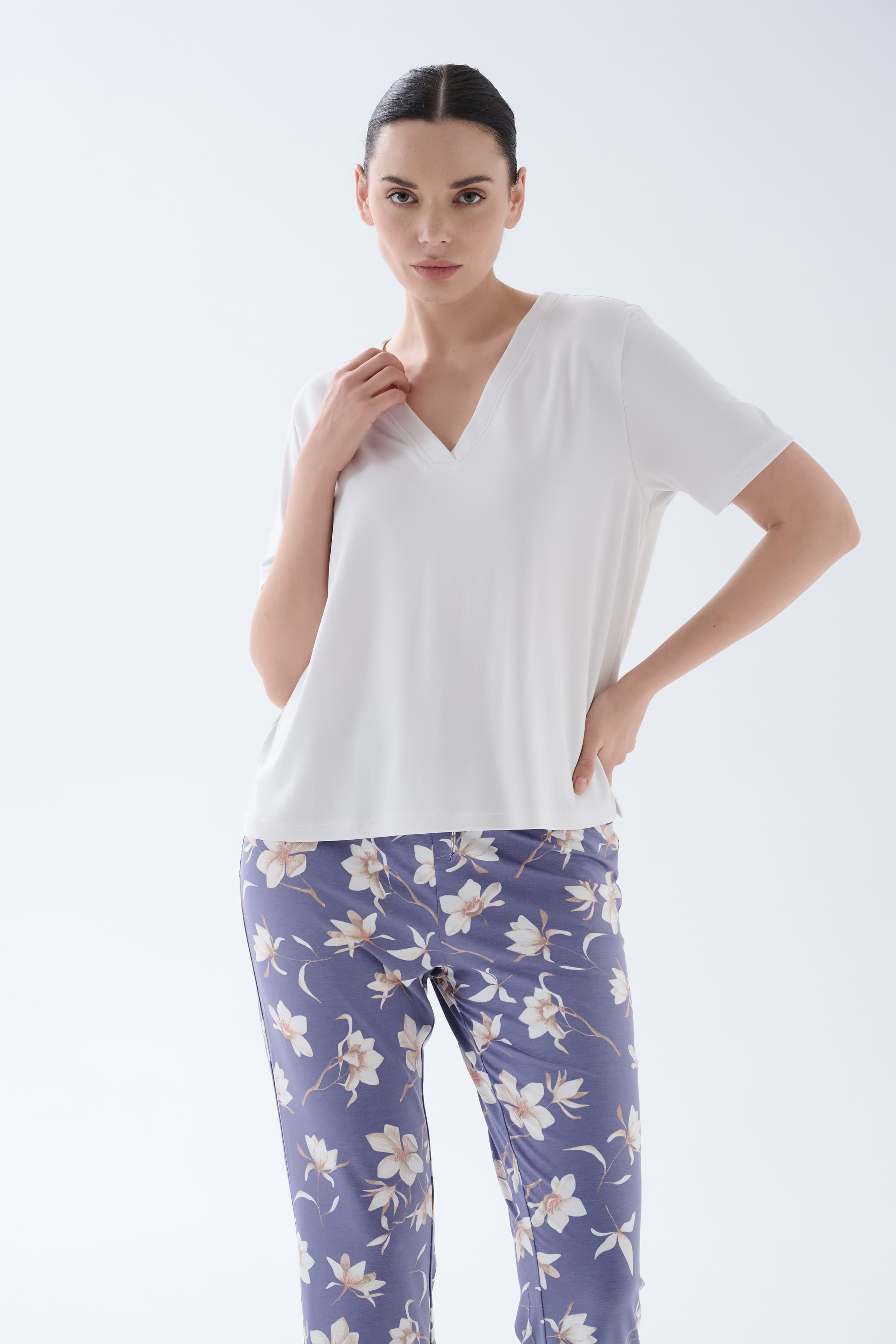 Women's Neutral Viscose Pajama Top — view 1