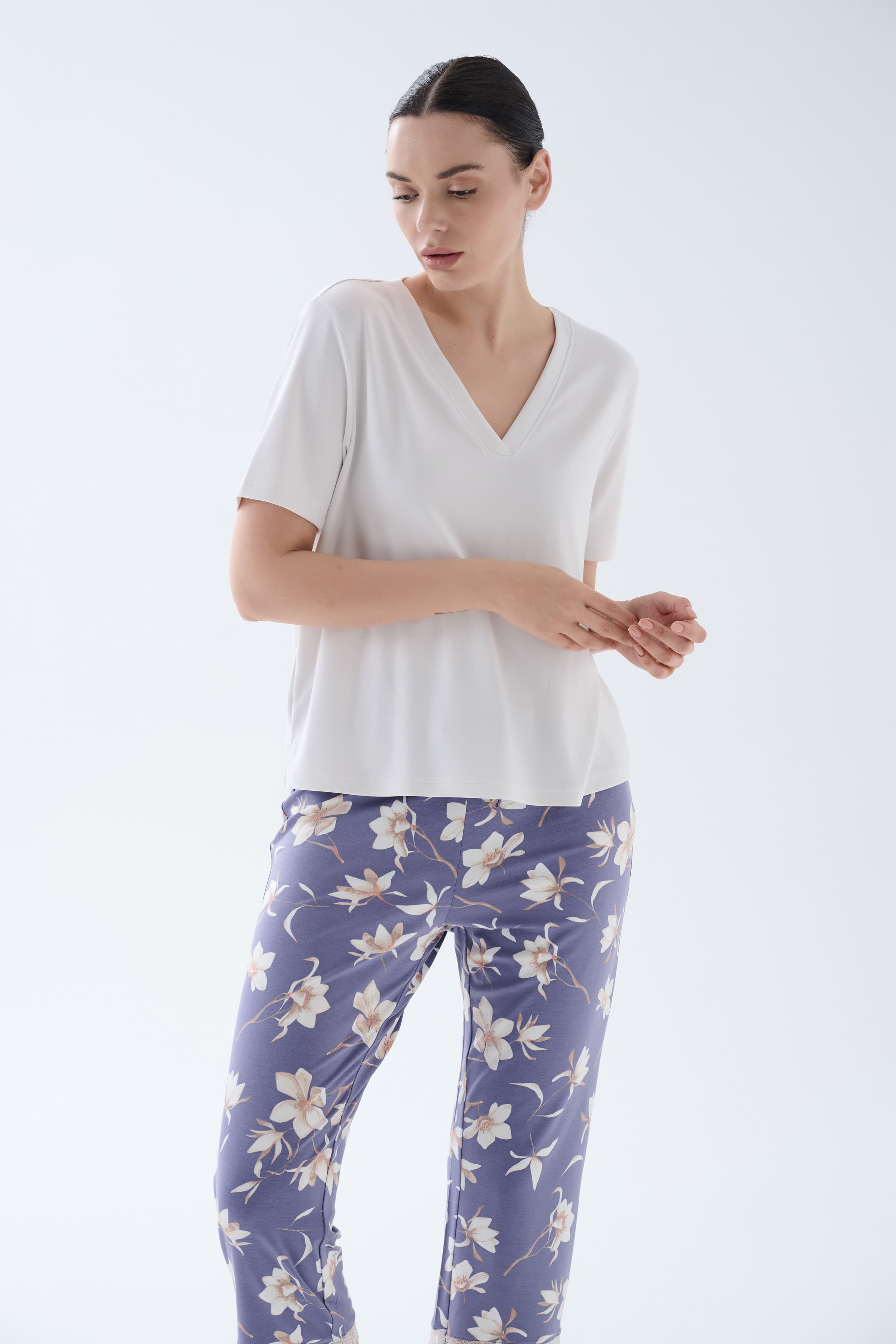 Women's Neutral Viscose Pajama Top — view 2