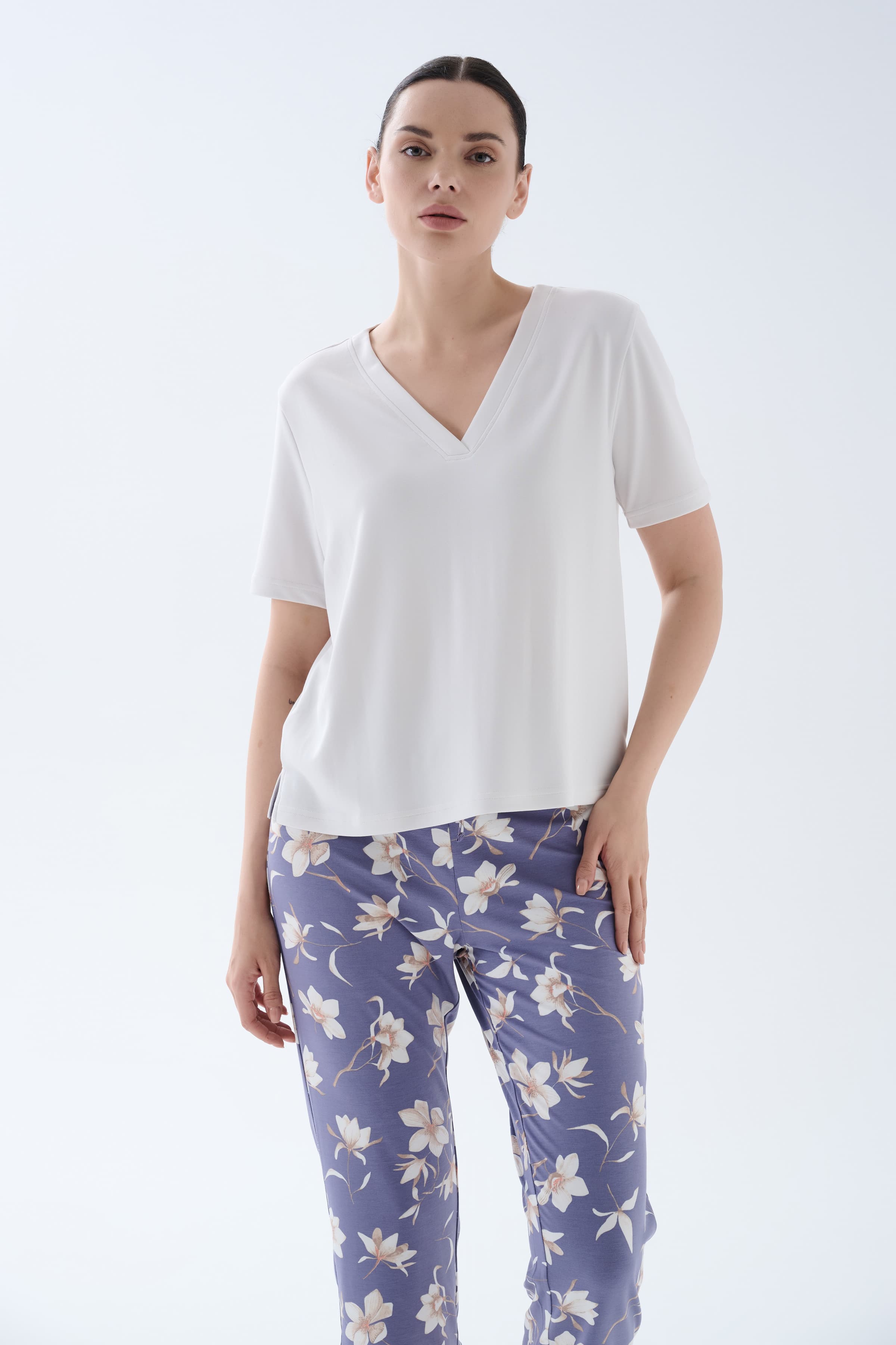 Women's Neutral Viscose Pajama Top — view 3