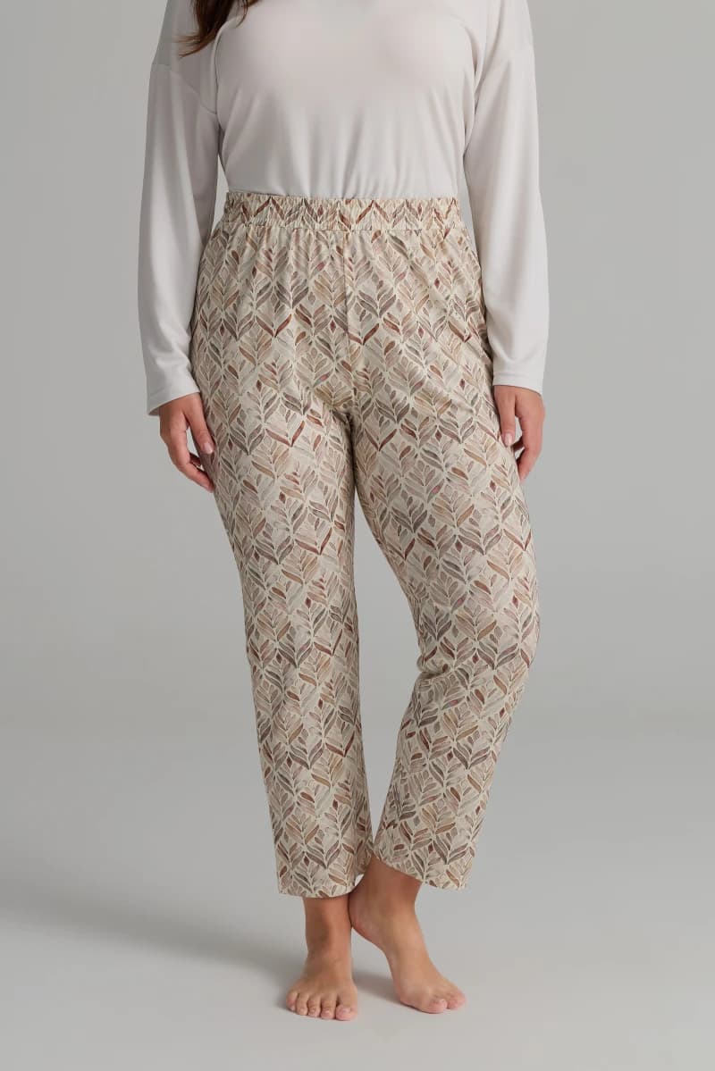 Women's Brown Printed Viscose Pajama Set — view 1